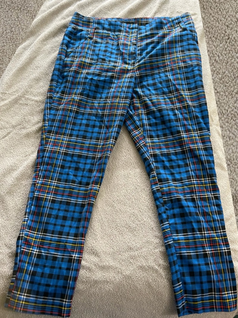 New York & Company Blue Plaid Pant with Multicolor Tartan